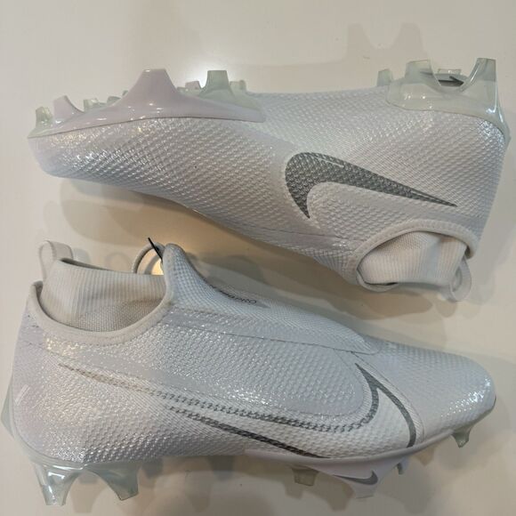 Nike Men Sz 7.5 Vapor Edge Pro 360 White Chrome Silver Football Cleat AO8277-108 main image 5